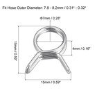 10pcs Double Wire Spring Hose Clamp 304 Stainless Steel 7mm Spring Clips 