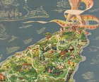 1935 Pictorial Map Of The Colossus Of Rhodes  Greece Wall Art Poster Print Decor
