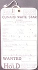 1939 Cunard White Star To Europe  Luggage Tag   4 X 6 5  Creased