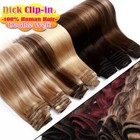 Extra Thick Double Weft Remy Clip In 100  Human Hair Extensions Full Head Aaaaaa