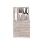Infei Narrow Striped Cotton Linen Blend Dinner Napkins - Set Of 12  40x40cm 