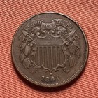 1864 Two Cent Piece Large Motto American Coin