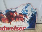 Vintage  35  Inch Budweiser Metal Clydesdale Beer Sign Anheuser Busch Horses Snow