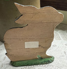 Dept 56 7 5  Wood Hand Carved Hand Painted Black And White Bunny Rabbit