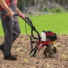 Full-size Front Tine Tiller 63cc Air-cooled 4-stroke Engine tilling Width Up To