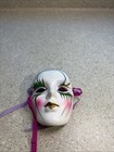 J579  Small Ceramic Wall Hanging Mask Mardi Gras 4 5  X 3  Purple   Pink