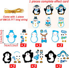 30 Pcs Winter Christmas Craft Kits For Holiday Diy Snowman Penguin Sticker Craft