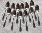 Antique French Silverplate Teaspoons  12 In Leather Storage Box  Paris France