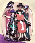 Vintage Woman Pins By Lucinda Tan Background With 5 Young Women Pin   Brooch