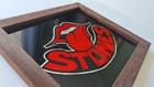 Vintage 70s Rolling Stones Hot Lips Framed Foil Glass Carnival Prize Art Mirror