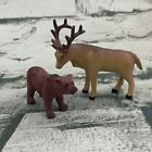 Plastic Animal Figures Bear Stag Farm Big Cow Ram