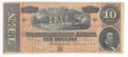 T-68  10 Confederate 1864 Csa Note Genuine Civil War Money Pcgs Vf 30 Nice Color