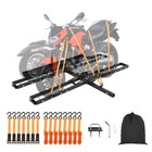 600 Lbs Dirt Bike Carrier Rack Dual Motorcycle Carrier Hitch Mount W ramp Straps