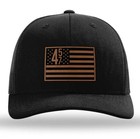 45 47 Snapback Usa Flag Trucker Hat With Leather Patch