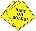 Baby On Board Car Window Sign 3 Pack  5x5 Black Decal Sticker Rear Or Side Windo