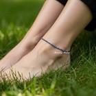 Natural Blue Sapphire Beaded Ankle Bracelet Minimalist Birthstone Beach Anklet
