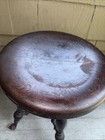Antique Oak Adjustable Piano Stool Or Organ Stool Glass Claw Feet Oak Original