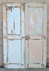 Pair 44 x69  Antique Vintage Old Solid Wood Wooden Cabinet Pantry Door 2 Panels