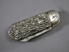 Scarce Trompe L   oeil Match Safe Pocket Knife Vesta Case Antique