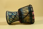 African Wooden Djembe Drum- Hand Carved Tribal Art Decorative Drum-g6196
