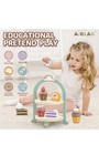 Wooden Cake Toys Tea Party Set  Desserts Toy With Cupcake Stand  Kids  Ages 3 
