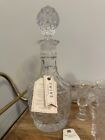 Vintage Inspired Crystal Decanter   Set Of 12 Shot Glasses  w  Decanter Tags  
