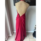 Halter Top Red Evening Gown With Halter Neck