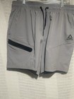 Reebok Men s Gray Gym   Training Athletic Shorts L Drawstring Elastic Zip Pocket