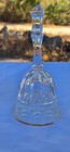 Vintage 1990 s Enesco Crystal Glass Bell Cut Ribbed Sides Gold Base Rim Chime