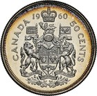 1960 Canada Silver 50 Cents Ngc Pl-65 Beautiful Toning