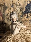 Antique German Half Doll Pincushion Doll W base