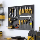 Peg Board  4 Pack Metal Black Pegboard Panels With 50 Hooks