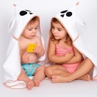 Organic Cotton Hooded Baby Bath Towel White Ghost Ears Soft Toddler Cape Gift
