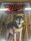 Miller High Life Timber Wolf Bar Mirror Beer Sign Wisconsin Wildlife Series
