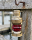 Vintage Brass Finish Ship Lantern Nautical Maritime Oil Lamp Boat Light Decor