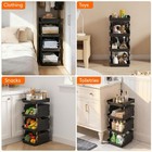 Lifewit Plastic Stackable Storage Baskets  4 Tier 4 Tier-1 Pack  Black 