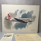 Vtg United Airlines Collector Series Lithograph Print W  Paperwork Douglas Dc-3