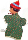 1950 s Vintage Disney Pinocchio Hand Puppet Gund Rubber Head Toy Red Hat