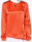 4k Chanel 2018 Orange Crystal Cc Logo Top 34 36 38 2 4 6 Shirt Blouse Jacket S M