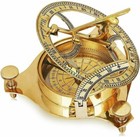 Marine Handmade Brass Sundial Compass 4 Inch Nautical Maritime Vintage Golden
