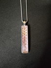 Brand New Handmade Snake Shed Skin Jewelry Purple Necklace Rectangle Chain