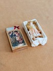 Dollhouse Miniature Porcelain Baby Doll Gift Box Victorian Style Pink Dress Bow