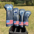 Pebble Beach Flag Golf Head Cover For Driver Fairway Wood Hybrid Club Covers Set