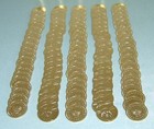 100 Golden   1 Dollar  Size  Slot  Machine  Tokens - Newly  Minted