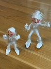 Vintage Annalee White Tinsel Elf Pixie Dolls White Iridescent Figurine Lot