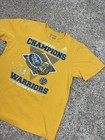 Golden State Warriors T Shirt Large Men Yellow Adidas 2015 Nba Champions Graphic