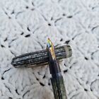 Vintage Epenco Fountain Pen Iridium Nib Straited Line Pattern Lever Fill
