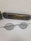 Antique Wire Rim Oval Spectacles Eyeglasses With Original Case