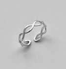 Daily Wear Adjustable Womens Solid Metal Charm Foot Toe Ring 925 Sterling Silver