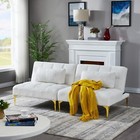 Modern Convertible Sofa Bed Small Sleeper Futon Couch Loveseat With Metal Legs